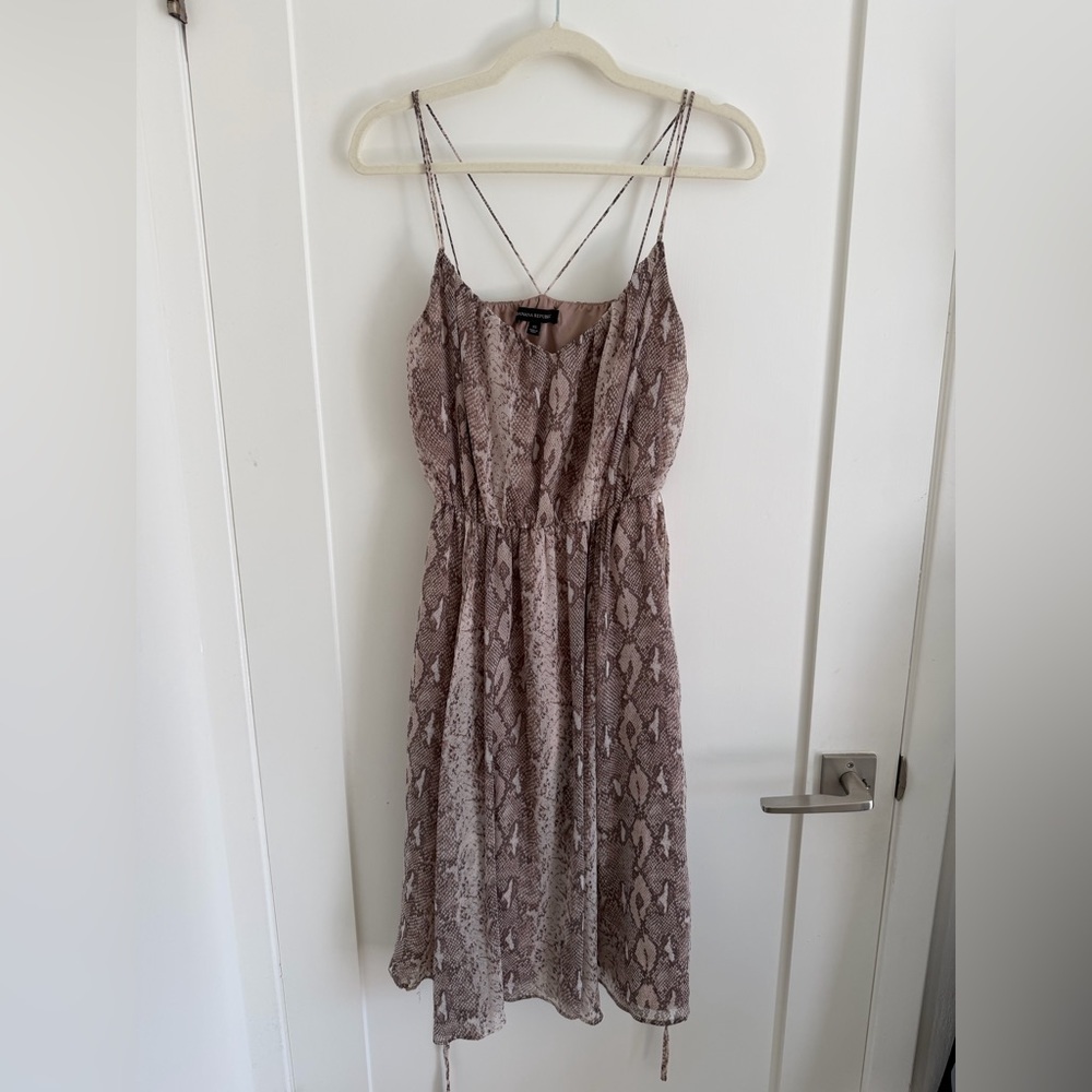 Banana Republic Brown Snake Print Midi Dress